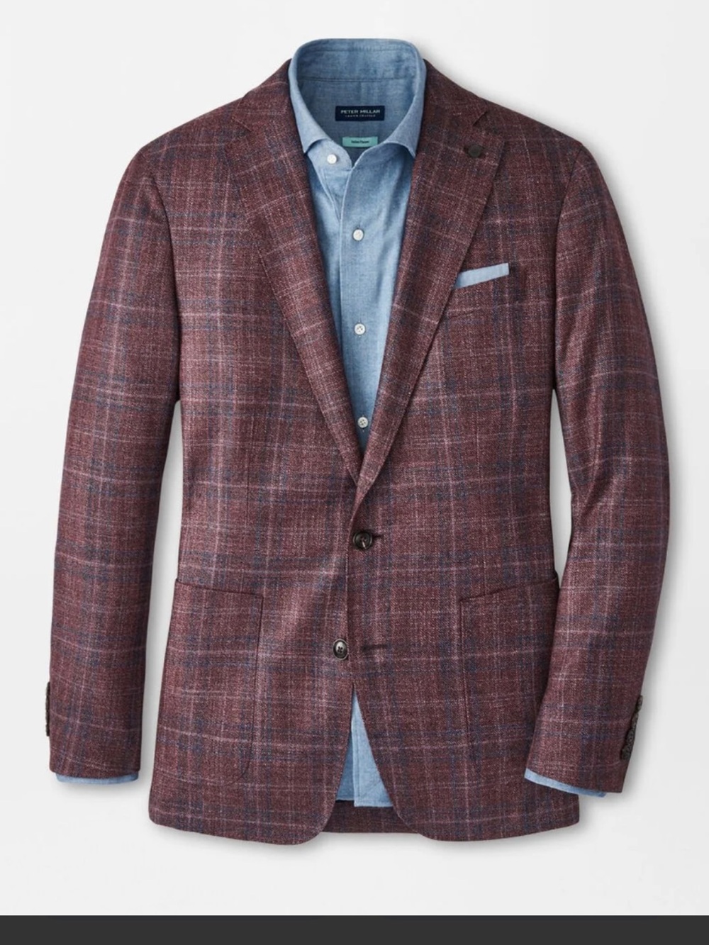 Peter Millar Red Plaid Sport Coat Blazer - Picture 7 of 8